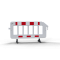 Crowd barrier | made of plastic | fence element white | film RA2/B | red / white